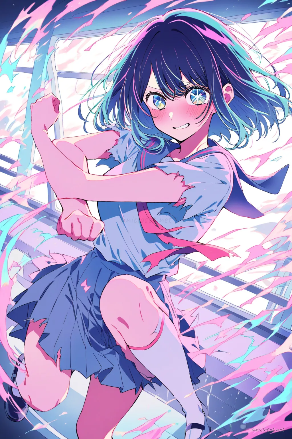 Akane Kurokawa in Idol #07 outfit, anime lookbook illustration