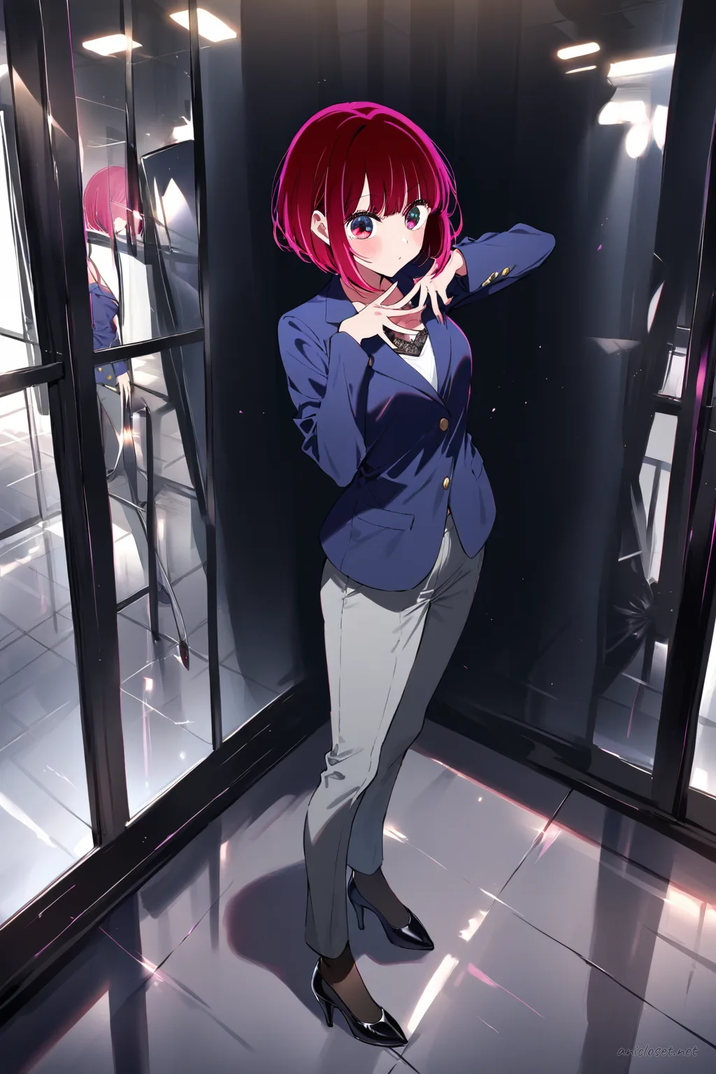 Kana Arima in Formal #08 outfit, anime lookbook illustration