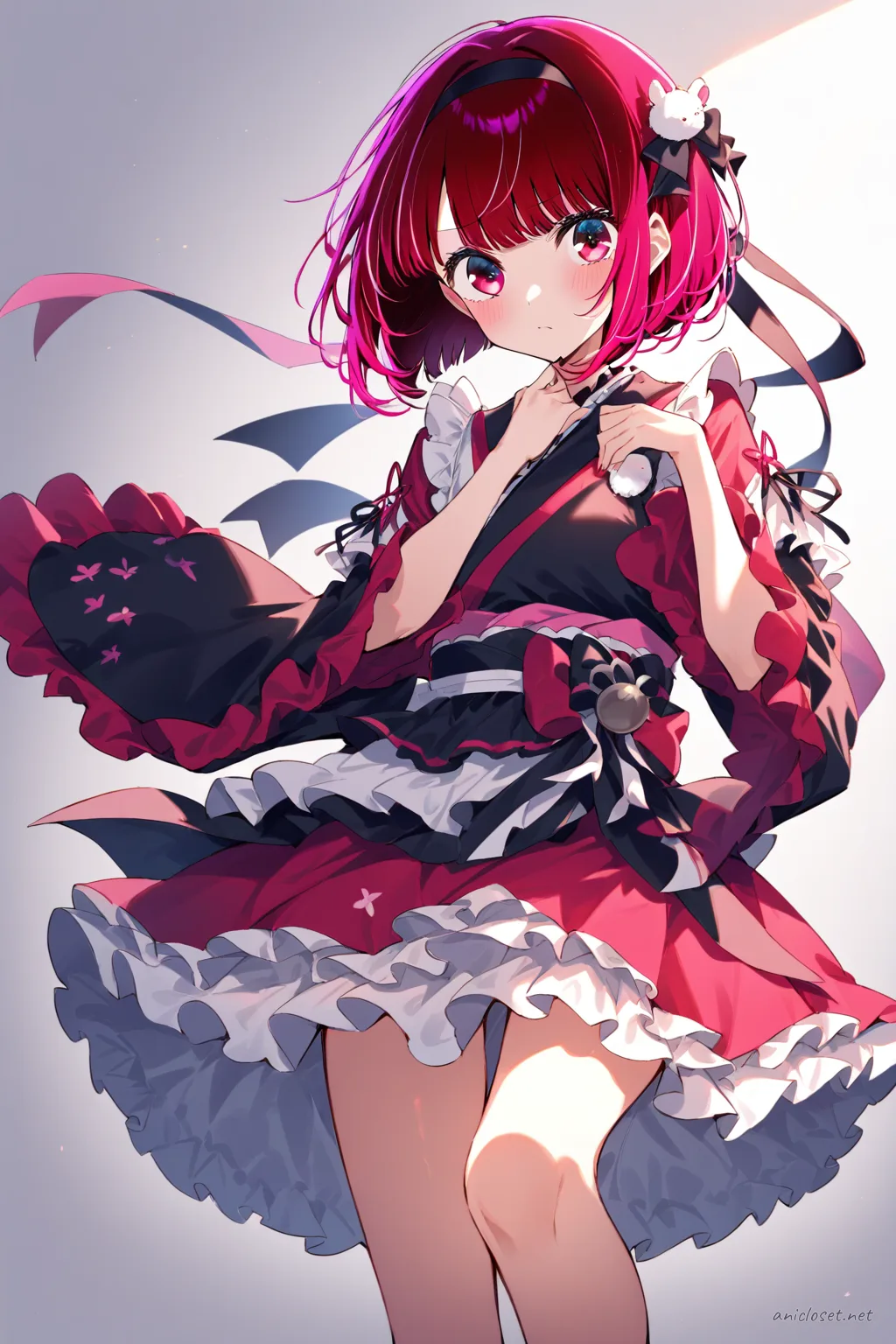 Kana Arima in Kimono #09 outfit, anime lookbook illustration