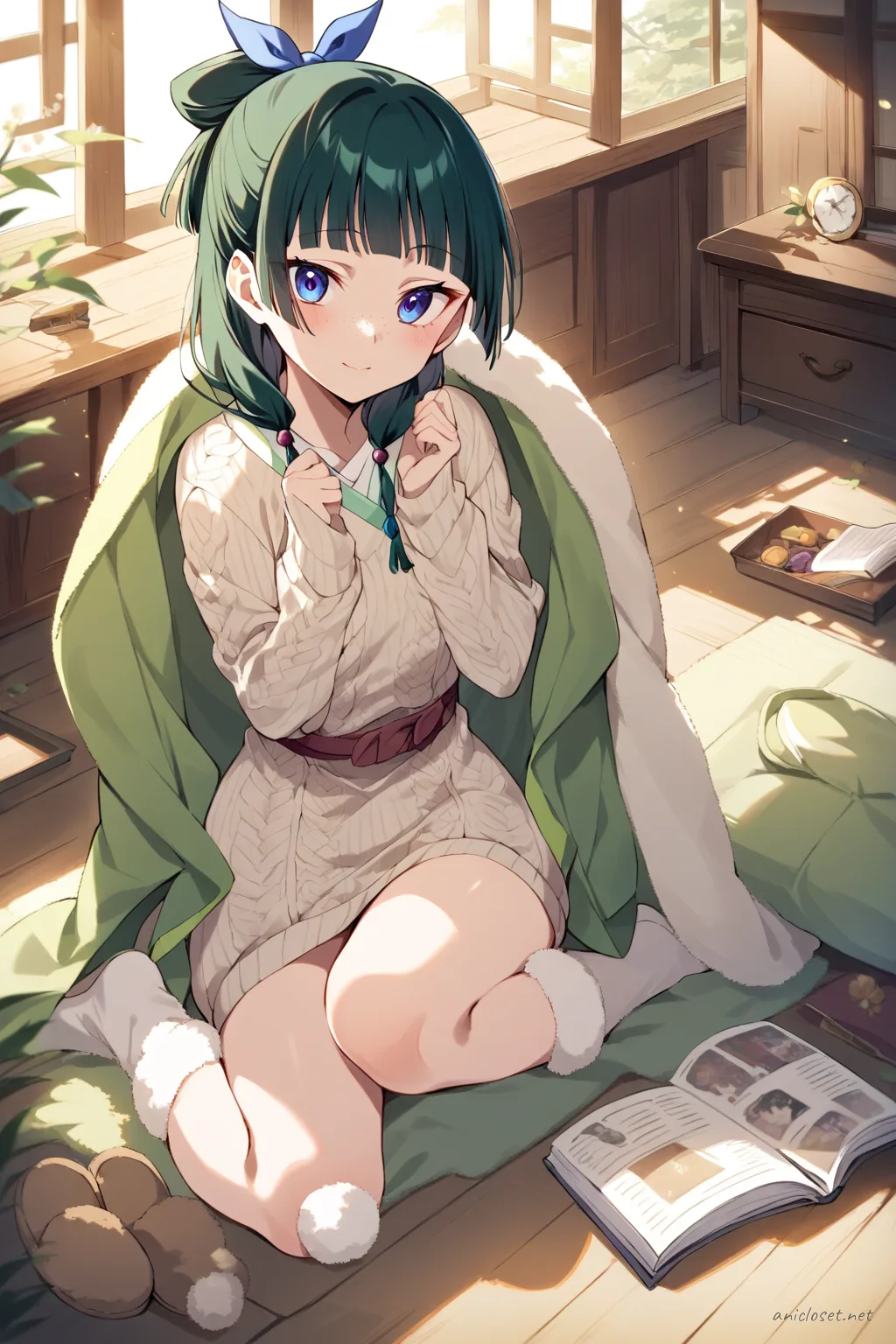 Maomao in Lounge #02 outfit, anime lookbook illustration