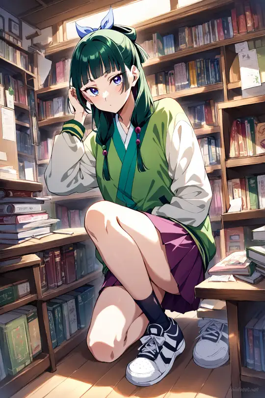 Maomao in Street casual #06 outfit, anime lookbook illustration