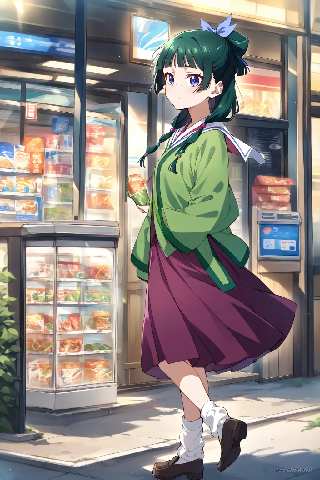 Maomao in School #09 outfit, anime lookbook illustration