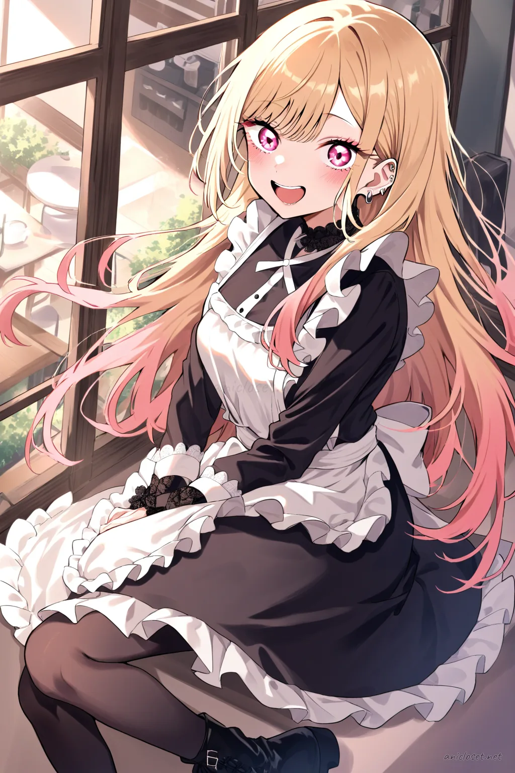 Marin Kitagawa in Maid #09 outfit, anime lookbook illustration