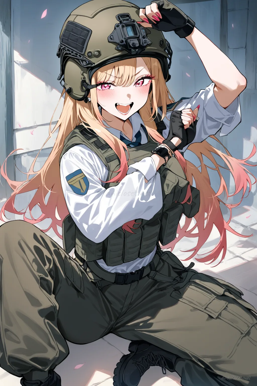 Marin Kitagawa in Uniform #09 outfit, anime lookbook illustration