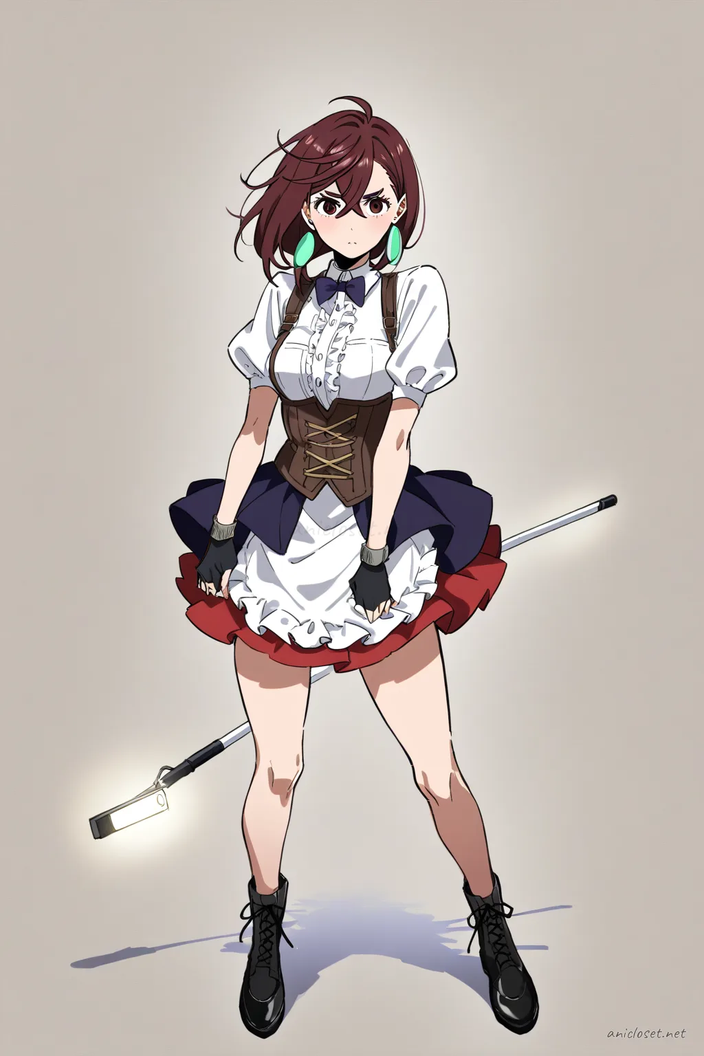 Momo Ayase in Maid #08 outfit, anime lookbook illustration