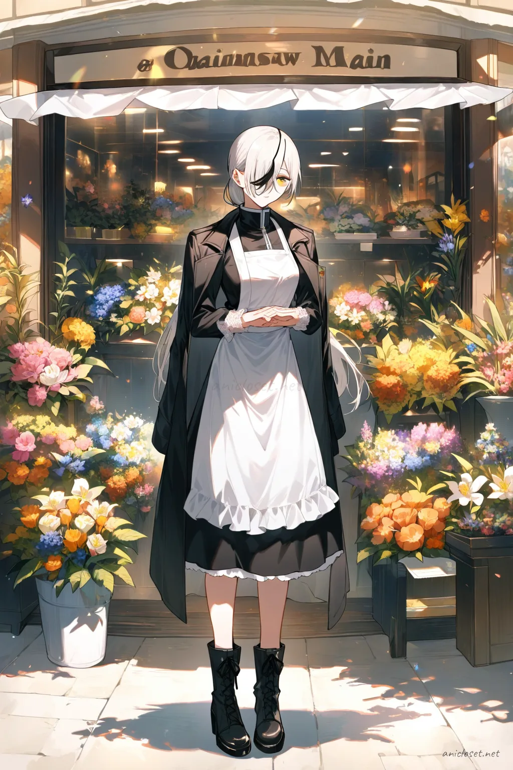 Quanxi in Maid #03 outfit, anime lookbook illustration