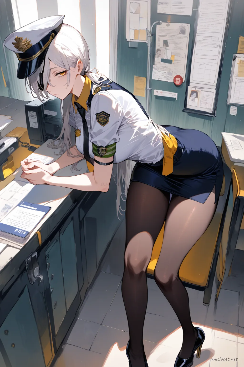 Quanxi in Uniform #02 outfit, anime lookbook illustration