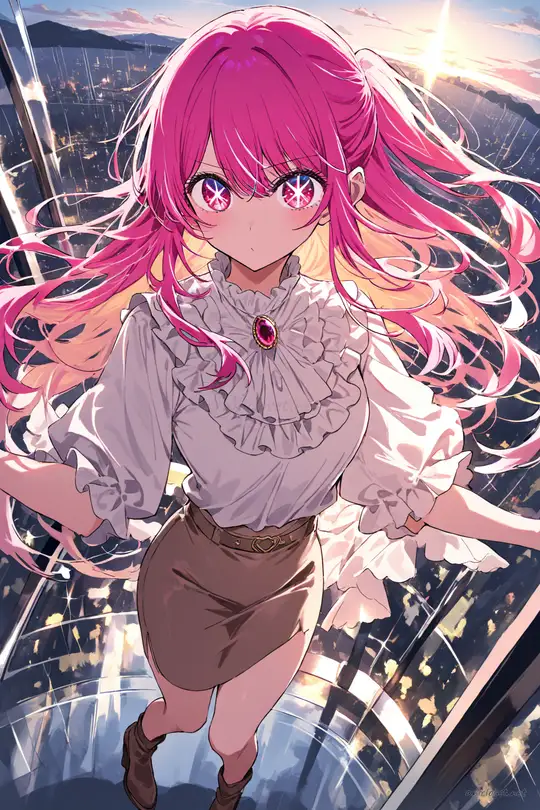 Ruby Hoshino in Formal #09 outfit, anime lookbook illustration