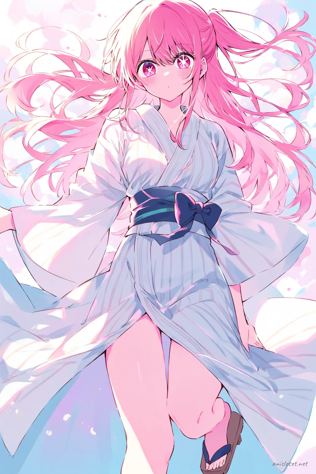 Ruby Hoshino in Kimono #02 outfit, anime lookbook illustration