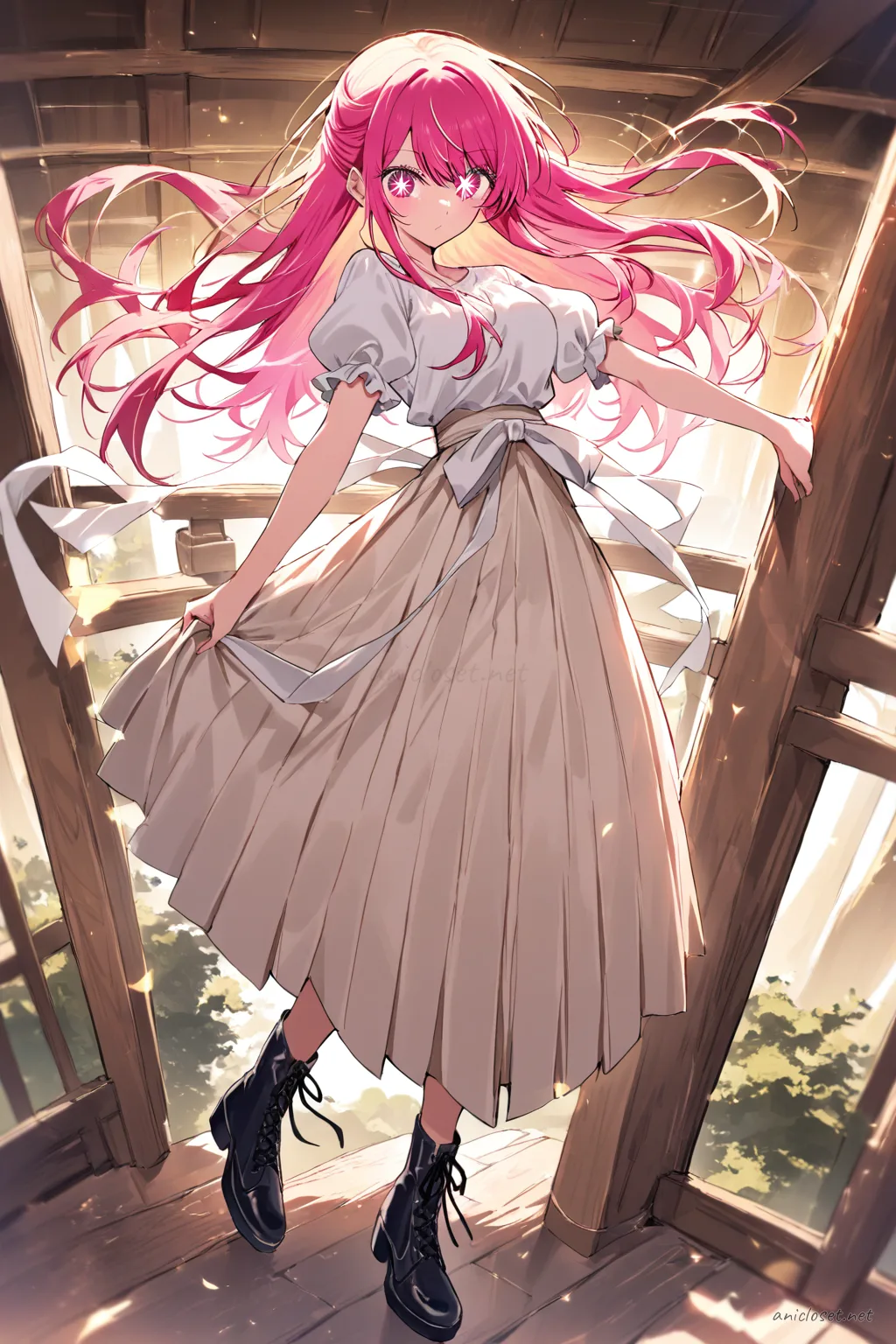 Ruby Hoshino in Kimono #07 outfit, anime lookbook illustration