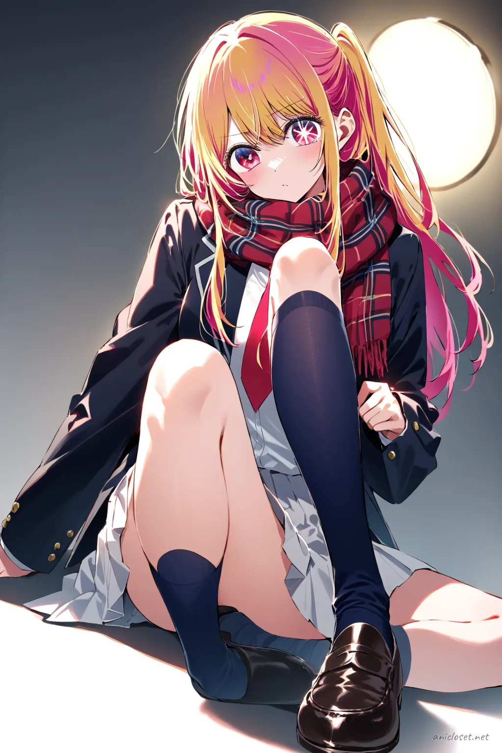 Ruby Hoshino in School #03 outfit, anime lookbook illustration